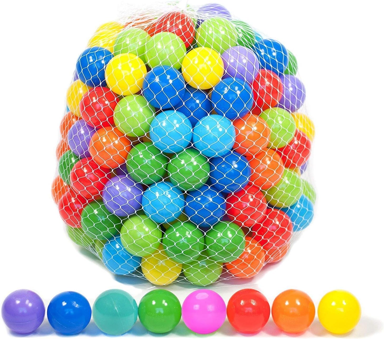 DAMEING Pack of 100 Phthalate Free Pit Balls BPA Free Crush Proof Plastic Ball Use in Baby or Toddler Ball Pit, Play Tents, Tunnels for Indoor Outdoor