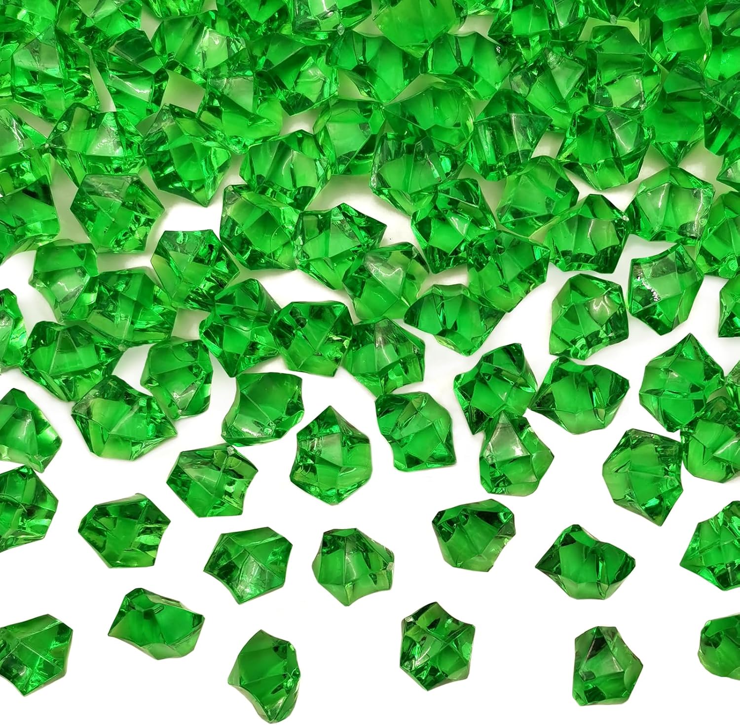 Vase Fillers - LYFJXX Green Vase Fillers for Home Decor, Fake Crushed Ice Cubes, Vase Fillers, 150 pcs Reusable Fake ice Cubes for Photography Accessories Props Decoration for Wedding