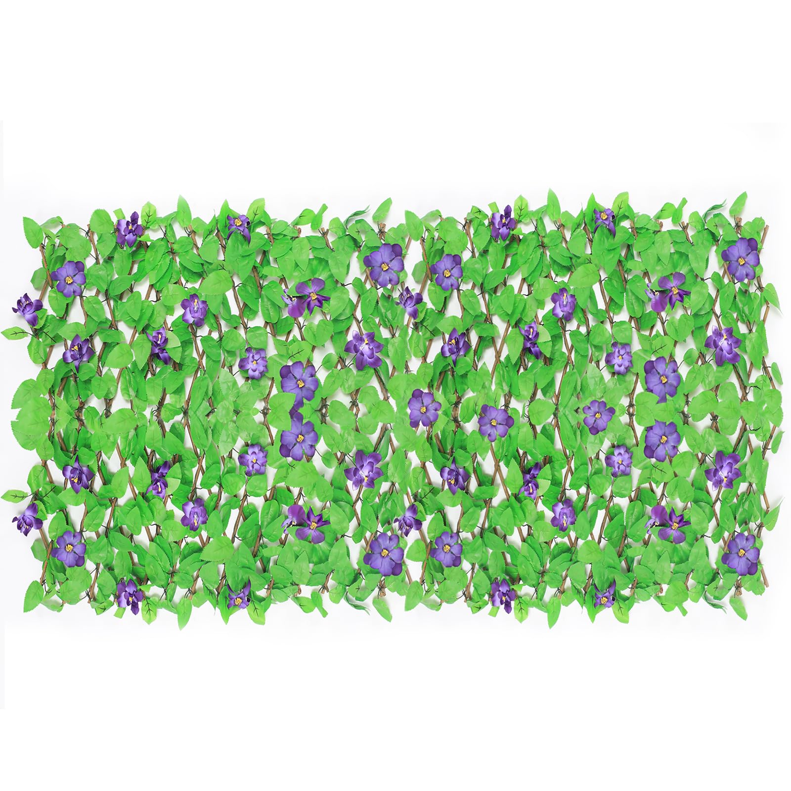 Photo 1 of Expandable Fence Privacy Screen for Balcony Patio Outdoor, Faux Ivy Fence Privacy Screen with Artificial Flower,Faux Ivy Vine Leaf Decoration for Balcony, Patio, Garden, Backyard Greenery Wall Decor