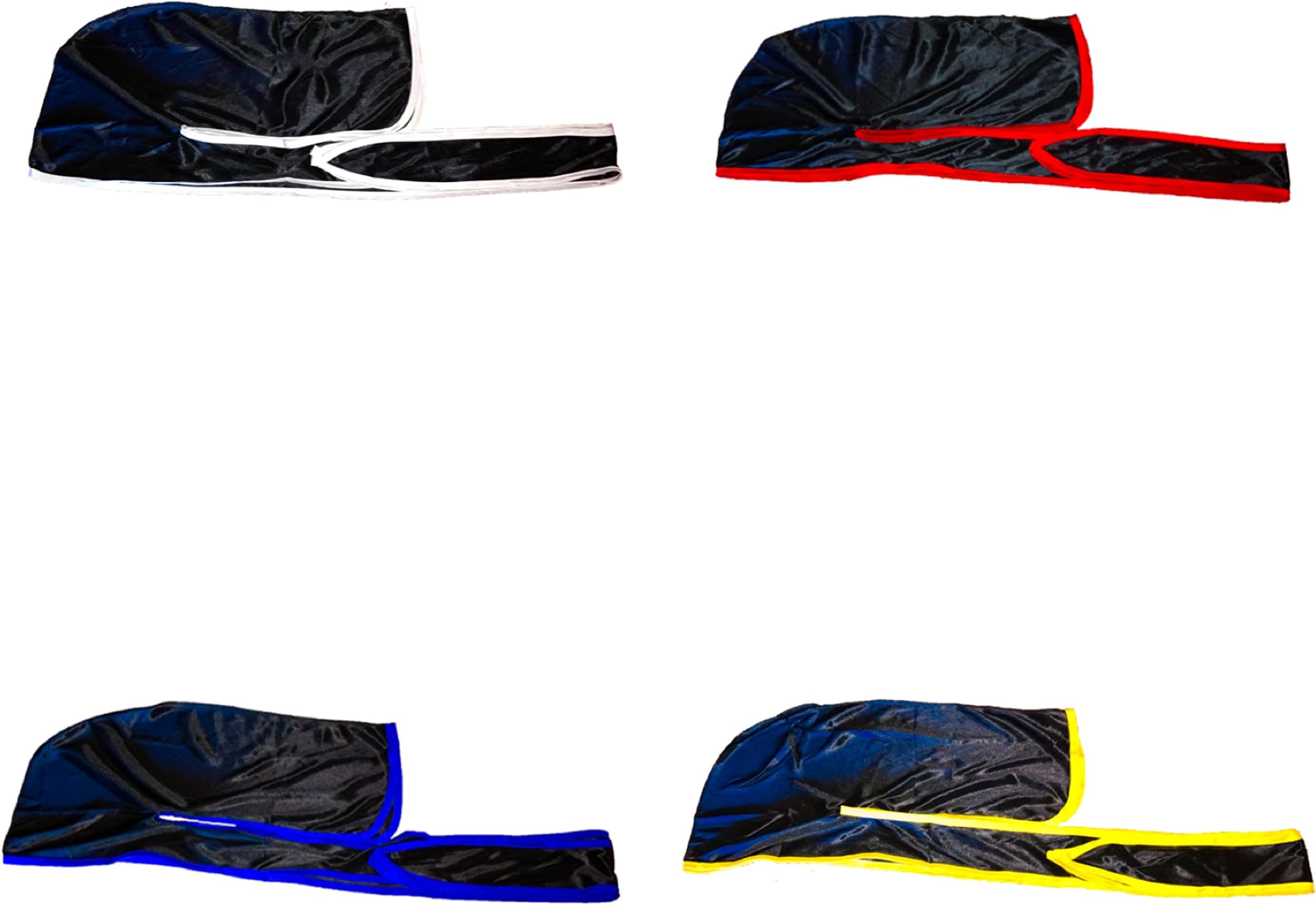 Rimix Silky Durag Black 4 Pack Combo (for 360, 540, and 720 Waves) Extra Long and Wide Straps Limited Edition …