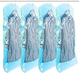 TAILI Hanging Vacuum Storage Bags 4 Jumbo 135x70 cm Coats Dresses Wardrobe
