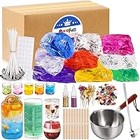 Gel Wax For Candle Making Kit,9pcs Gel Wax -7 Colors Candle Making kit,Includes Wicks, Wick Stickers,Wooden Wick Holders and