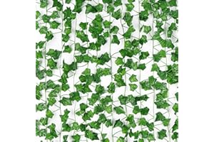 Artflower Fake Vines for Bedroom, 12 Pcs 84Ft Fake Ivy Vines Greenery Garland Artificial Ivy Leaves Fake Hanging Plants for Office Garden Wedding Wall Room Decor