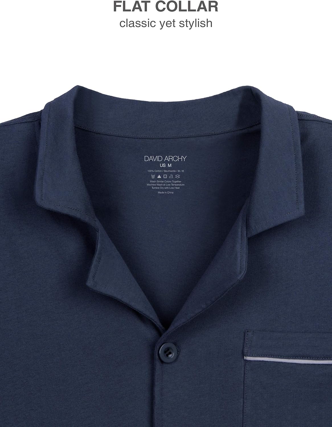 DAVID ARCHY Men's Cotton Sleepwear Button-Down Pajamas Set: Clothing