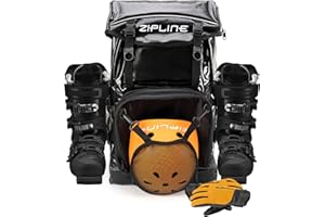 ZIPLINE SKI Zipline World Cup Ski Boot Bag Backpack – The Choice Snowboarding Bag of Olympian Skier Athletes – Snowboard Gear Bag for Air Travel – Skiing Accessories Storage Bag – Waterproof Snow Boot Bag