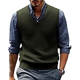 PJ PAUL JONES Mens Sweater Vest Wool Blended Knitted Vest Sweaters V-Neck Sleeveless Pullover Vests