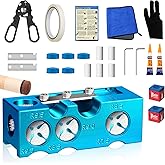 Northlet 11-in-1 Pool Cue Tips Replacement Kit, Pool Cue Tip Shaper, Blue | Aluminum,Billiards Accessories Tool, Pool Stick Tips, Repair Tool for Replacement and Shaping Cue Tips