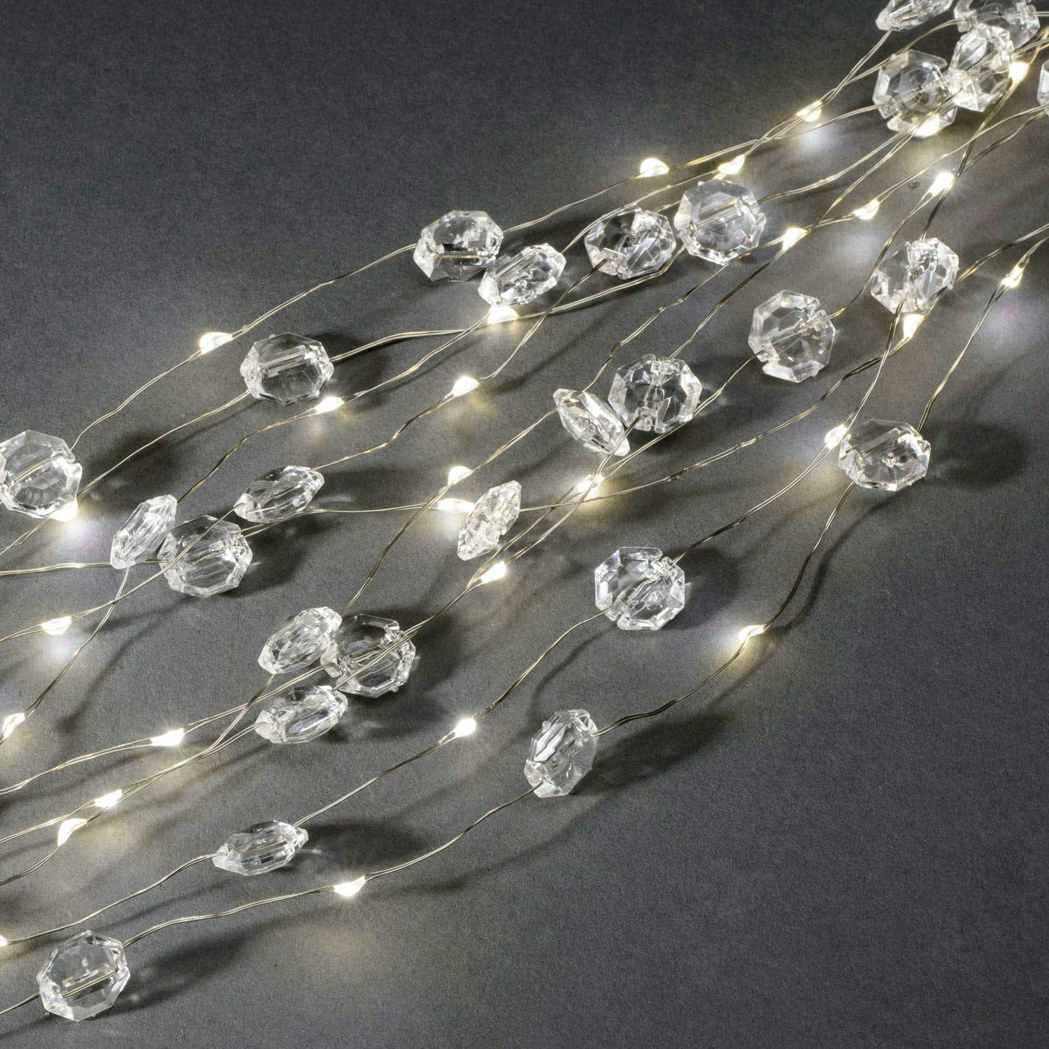 90 LED Bundle of Light Strings : 10x 9 LED Strings, Diamonds' on Silver Wire, 90cm : 6390-190