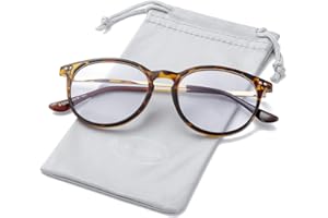 Kursan Non Prescription Clear Lens Fake Glasses for Women Men Retro Round Plastic Frame Eyeglasses