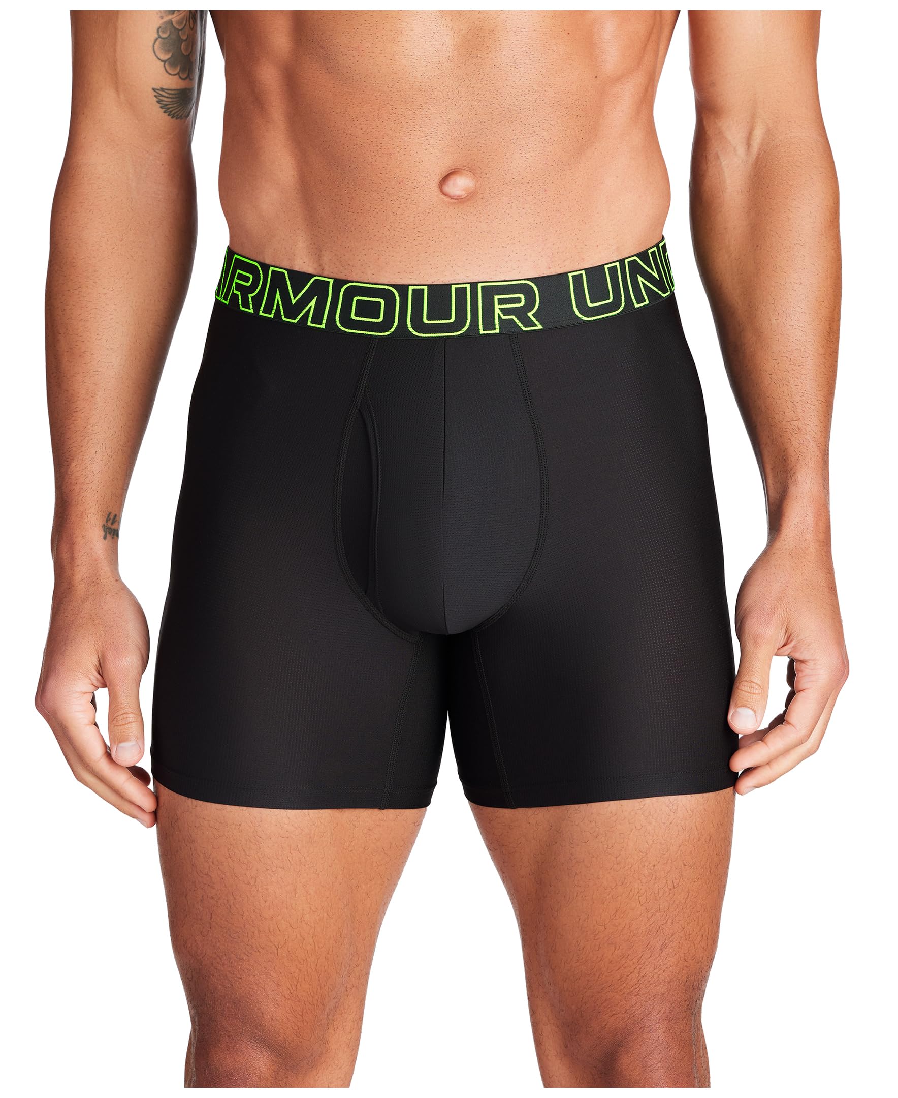 Under Armour Performance Tech Mesh Boxerjock 6in 3 Pack, Black Multi 3 Pack, 5XL Image Under Armour Performance Tech Mesh Boxerjock 6in 3 Pack, Black Multi 3 Pack, 5XL Image