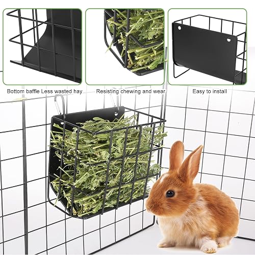 Small Rabbit Hay Rack Metal Rabbit Hay Rack For Cage Guinea Pigs Chinchillas 2PCS Rabbit Hay ...