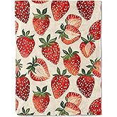 ainori Strawberry Flannel Blanket - Fresh Sweet Summer Fruit Berry Throw - Lightweight Soft Cozy Gifts Blankets for Kids Adult,Modern Home Room Picnic Bedroom Rustic Country Decor 50x60in