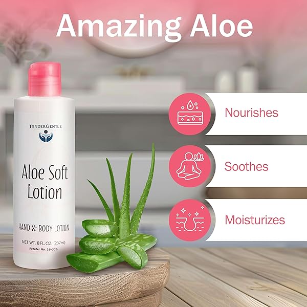 TENDERGENTLE ALOE LOTION FOR HANDS AND BODY – 8 OZ OF ALOE VERA LOTION FOR DRY SKIN – GOOD FOR SENSITIVE SKIN AND EXTRA AND SEVERELY DRY SKIN – ALOE VERA MOISTURIZER