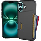 Smartish® iPhone 16 Wallet Case - Wallet Slayer Vol. 1 [Slim + Protective] Credit Card Holder - Drop Tested Holds 4 Cards Hidden Flip Card Slot Cover Compatible with Apple iPhone 16 - Black Tie Affair