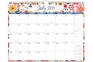 MAAIBOK 2024-2025 Wall Calendar - Jul 2024 - Dec 2025, 18 Months Hanging Monthly Calendar, 14.8" x 11.57", Twin-Wire Binding, Julian Dates, Large Block, Notes, To-do List, Thick Paper, Perfect for Organizing
