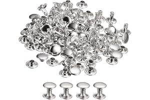 uxcell 100 Sets Leather Rivets, 6x6mm Double Cap Rivets Metal Studs Rivet for Leather Craft Repair DIY Purse Belts Bags Shoes