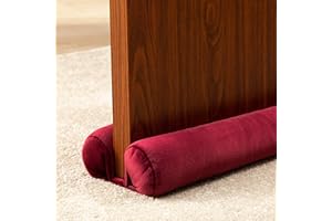 TORMAYS TumiMallody Door Draft Stopper Double Sided Weather Stripping Noise Breeze Draft Blocker Door Sweeps Washable Under Door Seal Strip Adjustable Velvet Draft Guard Multi Color Available (36 inch, Wine)
