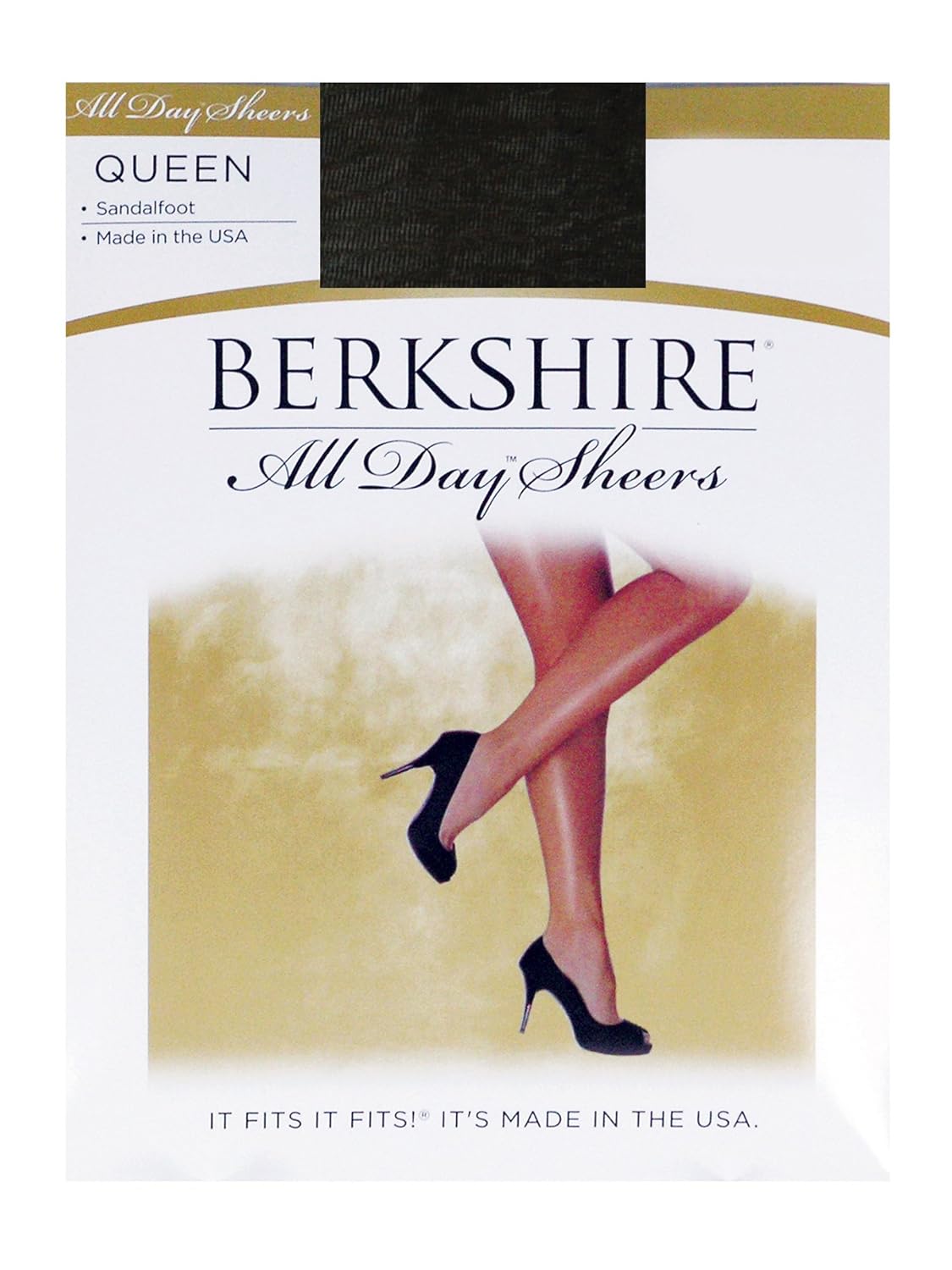 Berkshire Womens Plus-Size Queen All Day Sheer Non-Control Top Pantyhose Sandalfoot 4416