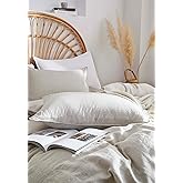 AORISSI 100% French Linen Pillowcases 20x26 Inches Set of 2 Standard Pillow Shams with Envelope Closure, Stone Washed Soft Durable Breathable and Cooling All Season, Natural Linen