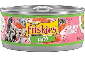 Purina Friskies Wet Cat Food Pate, Pate Salmon Dinner - (Pack of 24) 5.5 oz. Cans