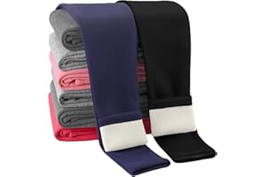 Resinta Girls Winter Fleece Lined Leggings Cotton Thick Thermal Tights Kids Soft Stretchy Pants Full Length