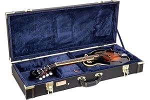 Crossrock Rectangular Wooden Case fits F-Style Mandolin-Black (CRW620MFBK-R)