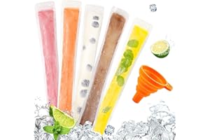 FEBSNOW 160 Disposable Ice Popsicle Mold Bags BPA Free Freezer Tubes with Zip Seals for Healthy Snacks,Yogurt Sticks,Juice & 