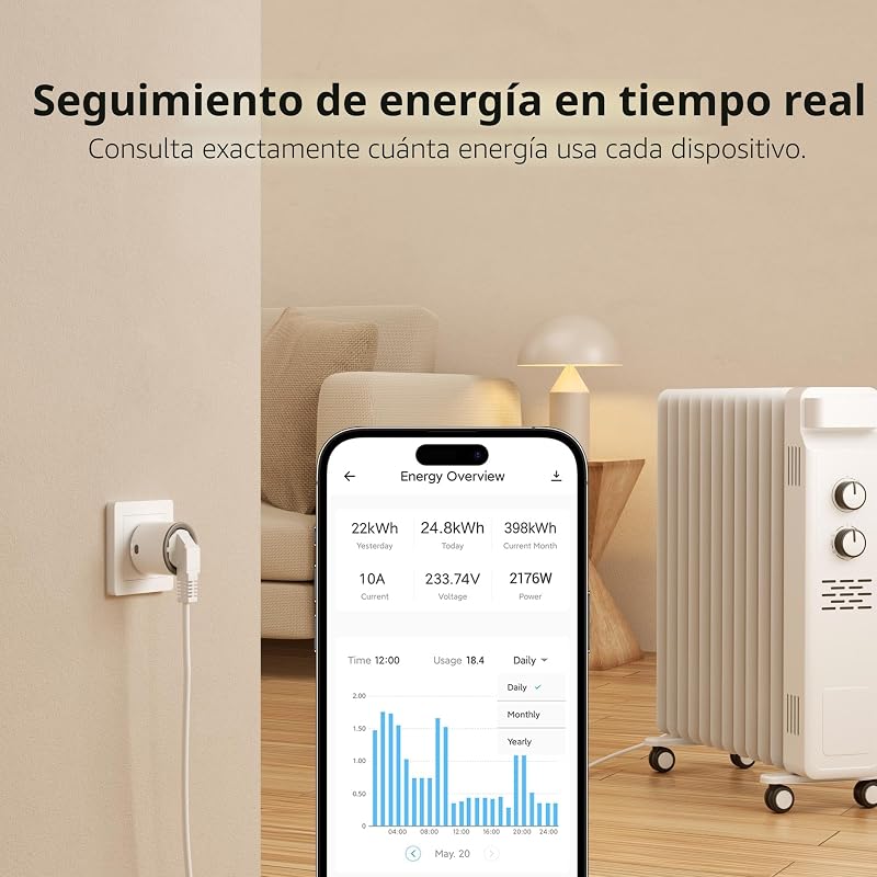 S60ZBTPF Enchufe Inteligente Zigbee - Control Remoto, Monitor. Energía, Timer, Protec. Sobrecarga, Repetidor Zigbee, eWeLink