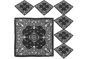 Garneck 6pcs Halloween Skull Print Bandanas Cotton Multifunctional Kerchiefs for Outdoor Cycling and Sports