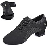 Topratting Women's Ballroom Dance Shoes 1.5 in/2 in Lace-Up Women's Latin Dance Shoes Suitable for Salsa Ballroom Modern Rhythm Jazz Banquets Teaching Practice Professional Performance