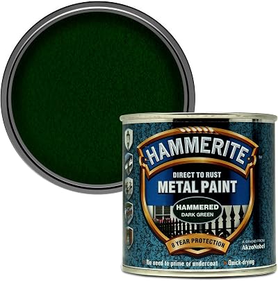 Hammerite Direct to Rust Metal Paint Hammered Dark Green 250ml