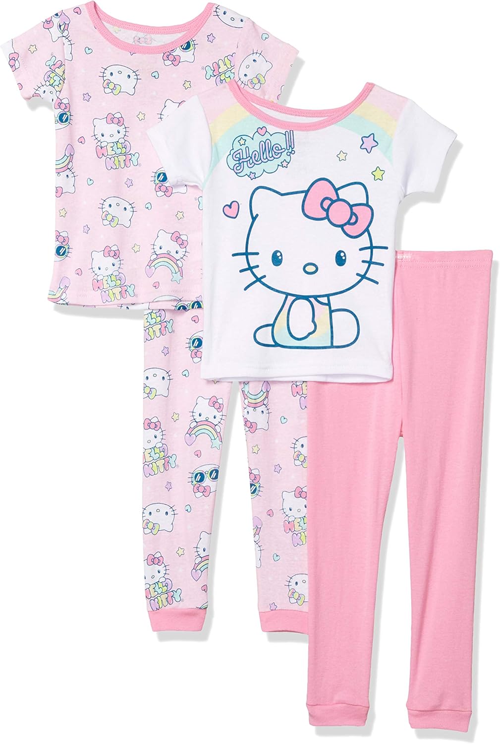 Hello Kitty Girls' 4Piece Cotton Pajama Set Clothing