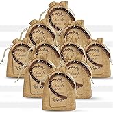 AerWo 10pcs Good Lucky Horse Shoes, Metal Horseshoes Wedding Favors for Guests, Horseshoe Decor with Kraft Tags Rustic & Burlap Bags for Kentucky Derby Birthday Vintage Wedding Party Decorations