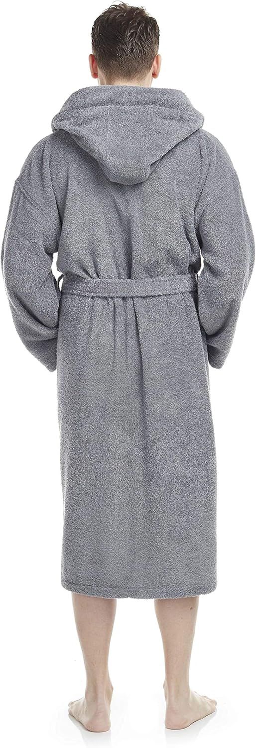 Arus Men's Hooded Classic Bathrobe Turkish Cotton Robe with Full Length Options at  Men’s Clothing store