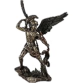 Veronese 9.5 Inch Archangel Saint Uriel with Crossbow Statue Sculpture Bronze Color Angel
