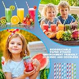 Drive Pro 1000Pcs Multicolor Striped Paper Straws Biodegradable 7.87in view 6