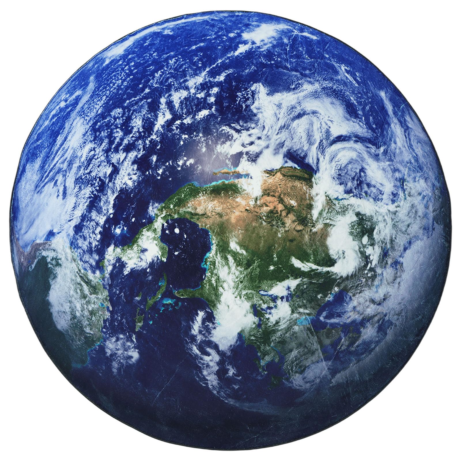 Betadistor Round Rug Bedroom Rugs Washable - 4 Feet Earth Pattern Rugs Living Room, Blue Rug 401-02120