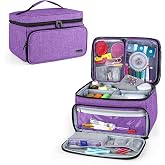 Luxja Sewing Storage Organizer with 2 Detachable Clear Pockets, Purple | Portable Storage Bag for Sewing Supplies Organizer, Patent Design