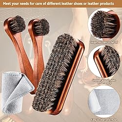 4 Pcs Horsehair Shoe Brush Kit Polishing Daubers