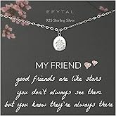 EFYTAL Friendship Necklace, 925 Sterling Silver BFF Necklace, Friendship Jewelry for Women, Best Friend Necklaces