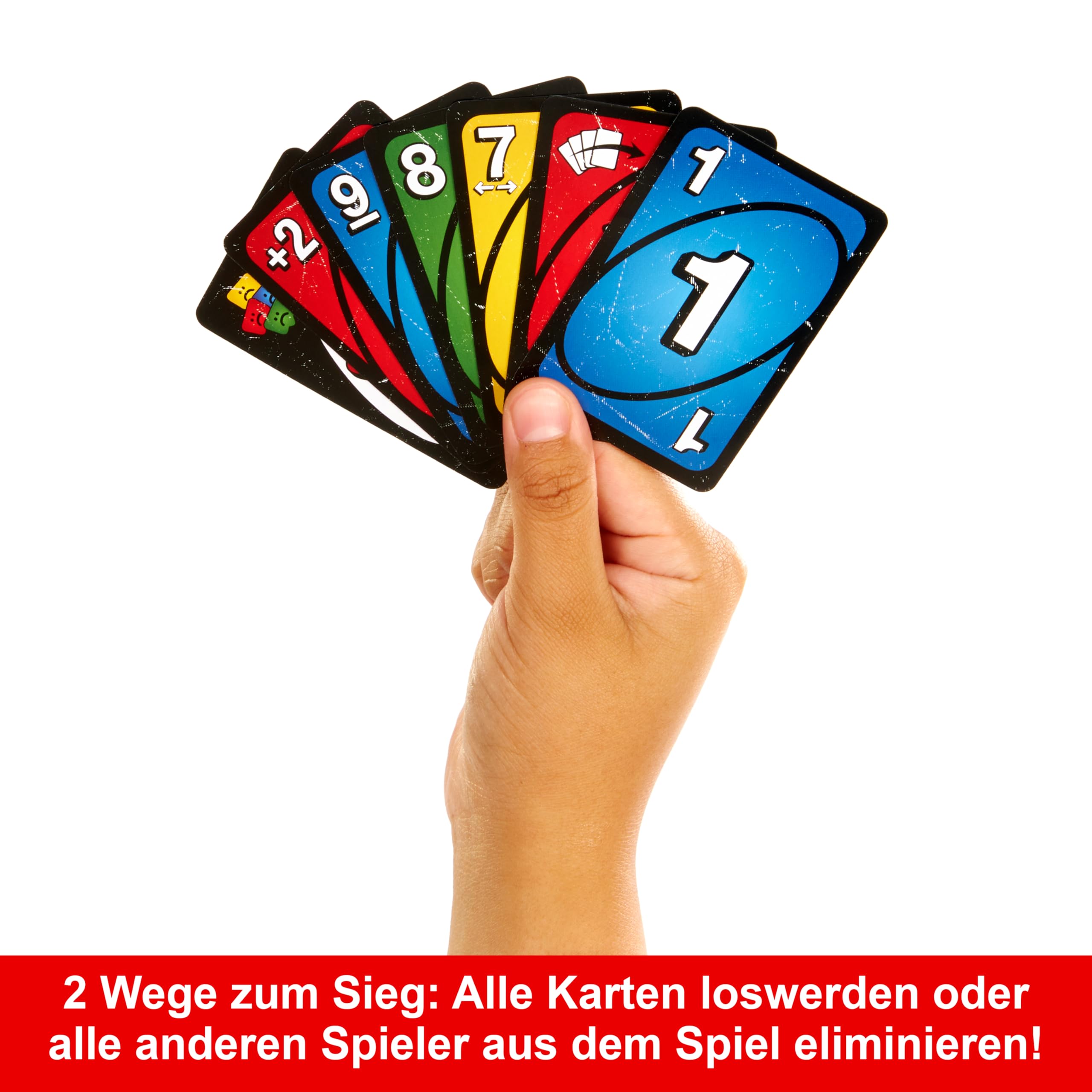UNO Show 'em No Mercy - 56 zusätzliche Karten, Harte Aktionskarten und brutale Spielregeln für die gnadenloseste Version von UNO, Stapelregel und Handkartentausch, ab 7 Jahren, HWV18 6