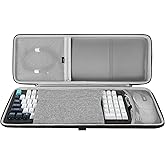 Geekria 96% Keyboard and Mouse Combo Hard Shell Case, Compatible with Keychron V5 Max/Q5 Pro, Aula F99, RK Royal KLUDGE S98, RedThunder K95, 100 Keys Keyboard Travel Carrying Bag (Dark Gray)