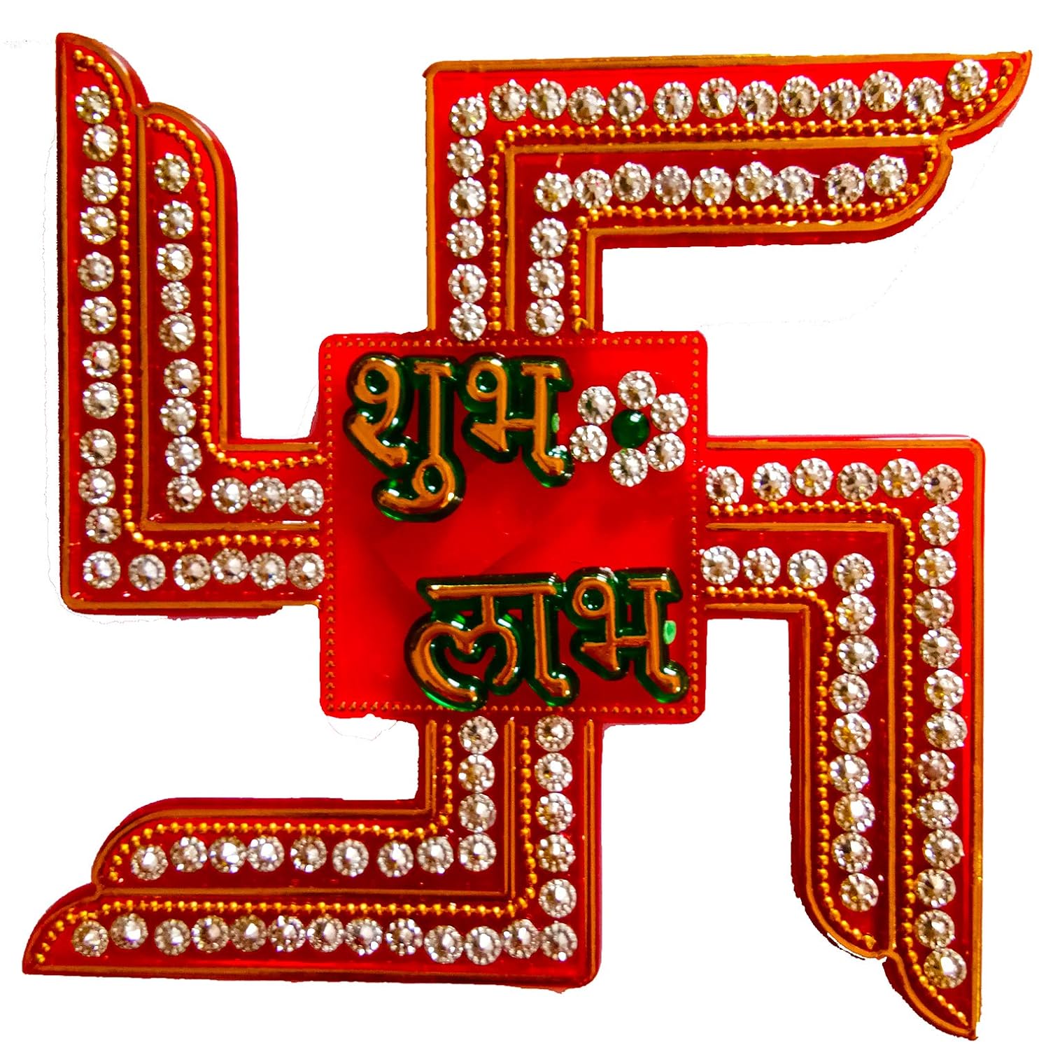Buy Dms Retail Stone Studded Designer Shubh Labh In Swastik Design