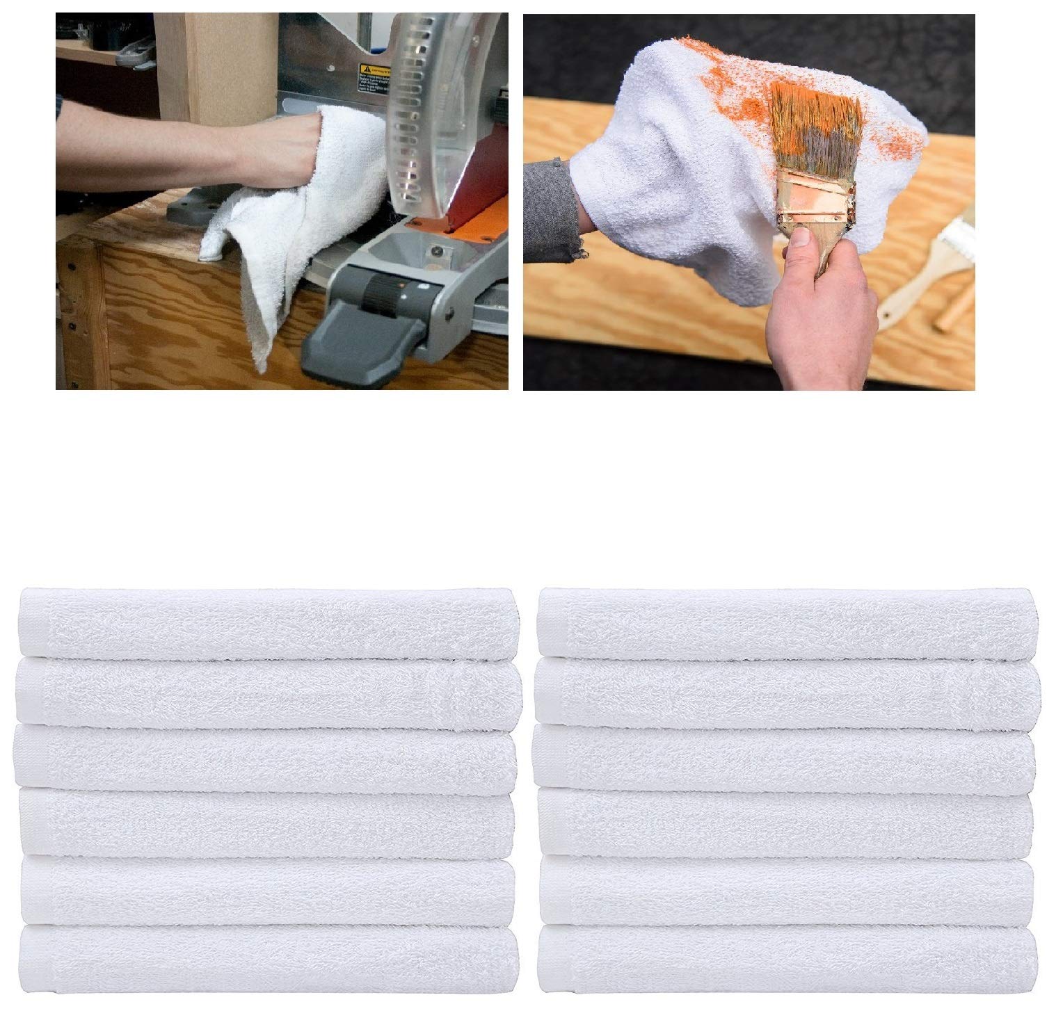 50 Terry Towels 14'' X 17'' Shop Rags Towels Bulk Rags for