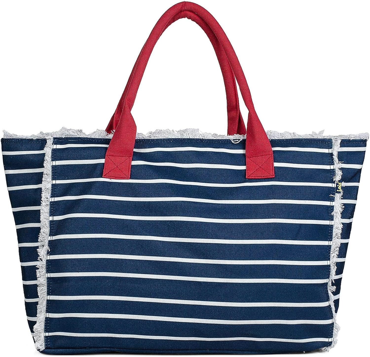 Bolsos 601005 Lois Color Marino Bolso de Playa con Asas Largas de Lona