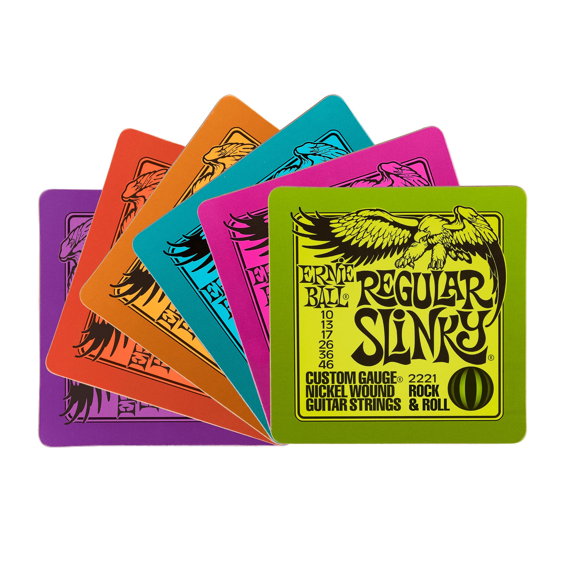 Set of 6 EB Guitar Slinky Series Drinks Coasters