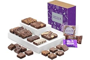 Fairytale Brownies Medley Individually Wrapped Gourmet Chocolate Food Gift Basket - Full-Size, Snack-Size and Bite-Size Brownies - 21 Pieces - Item CF321