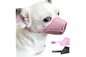 MoiiLavin Dog Muzzle XS (2 PCs) Soft Air Mesh for Small Dogs with Long Snout Quick Fit for Grooming Adjustable Prevent from Biting Barking and Chewing Soft Muzzle (2PCs-Pink& Black, XS)