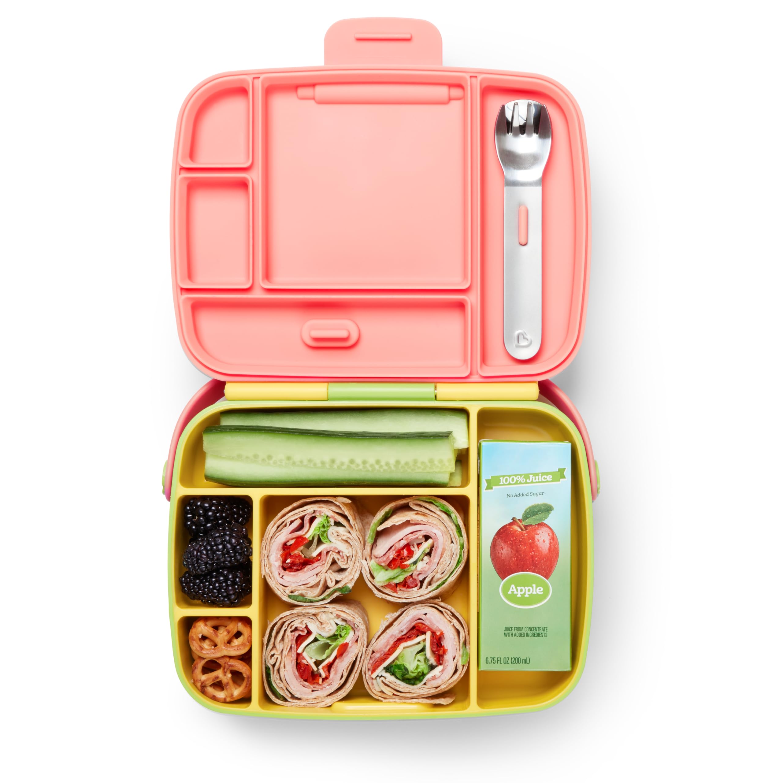 Munchkin Bento Lunch Box for Babies & Toddlers|Lunch Box with Divided Sections| Baby & Childrens Lunch Box| 5 Compartment Food Container| Yellow