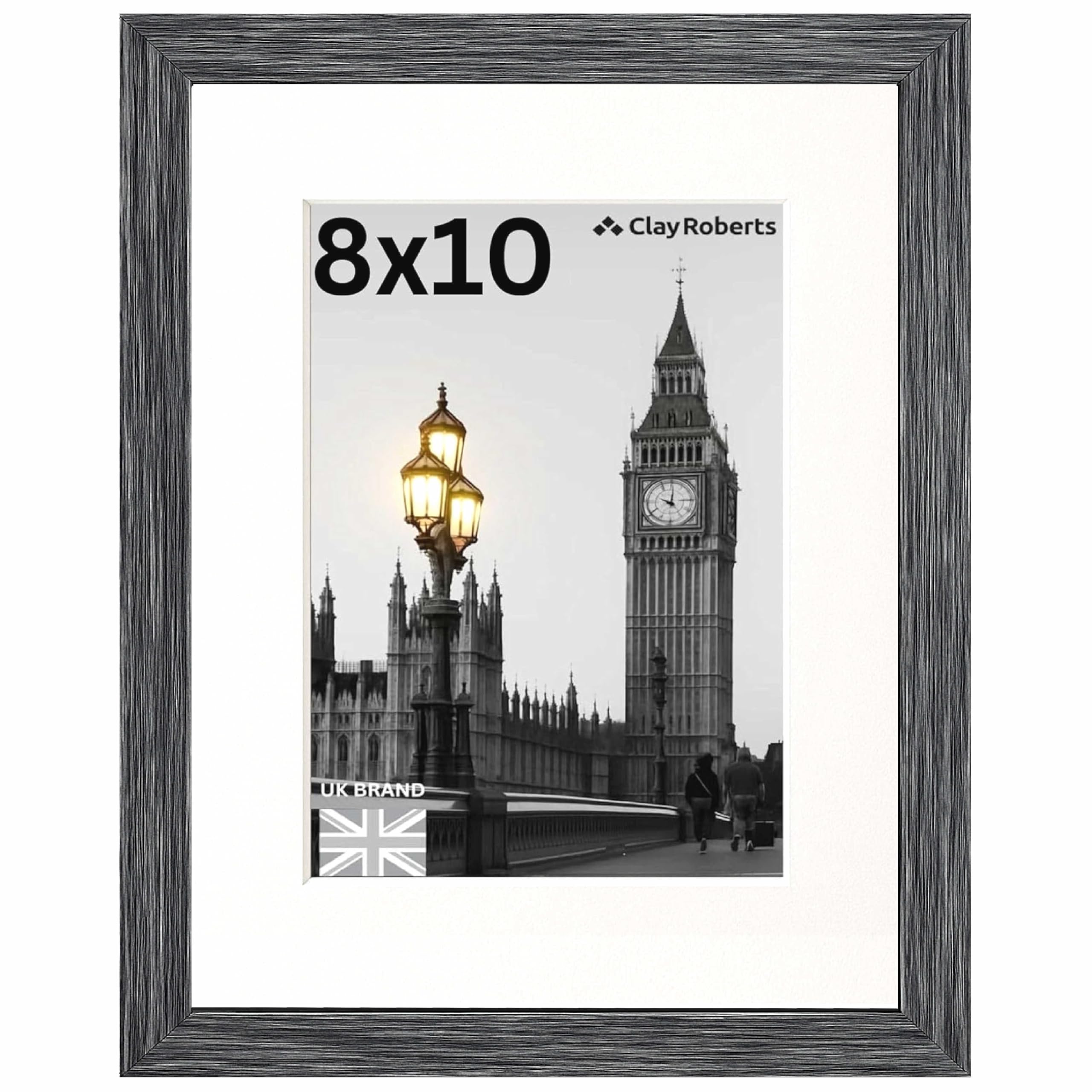 Picture Frame 8 x 10, Dark Grey, Freestanding and Wall Mountable, 20 x 25 cm, 10x8 Picture Frames, Grey 8x10 Photo Frames, 8x10 Photo Collage Gallery Display — image 1